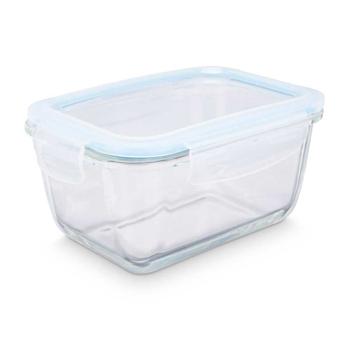 Transparent Silicone Lunch Box Borosilicate Glass 950 ml 18 x 8.8 x 13.5 cm (12 Units)