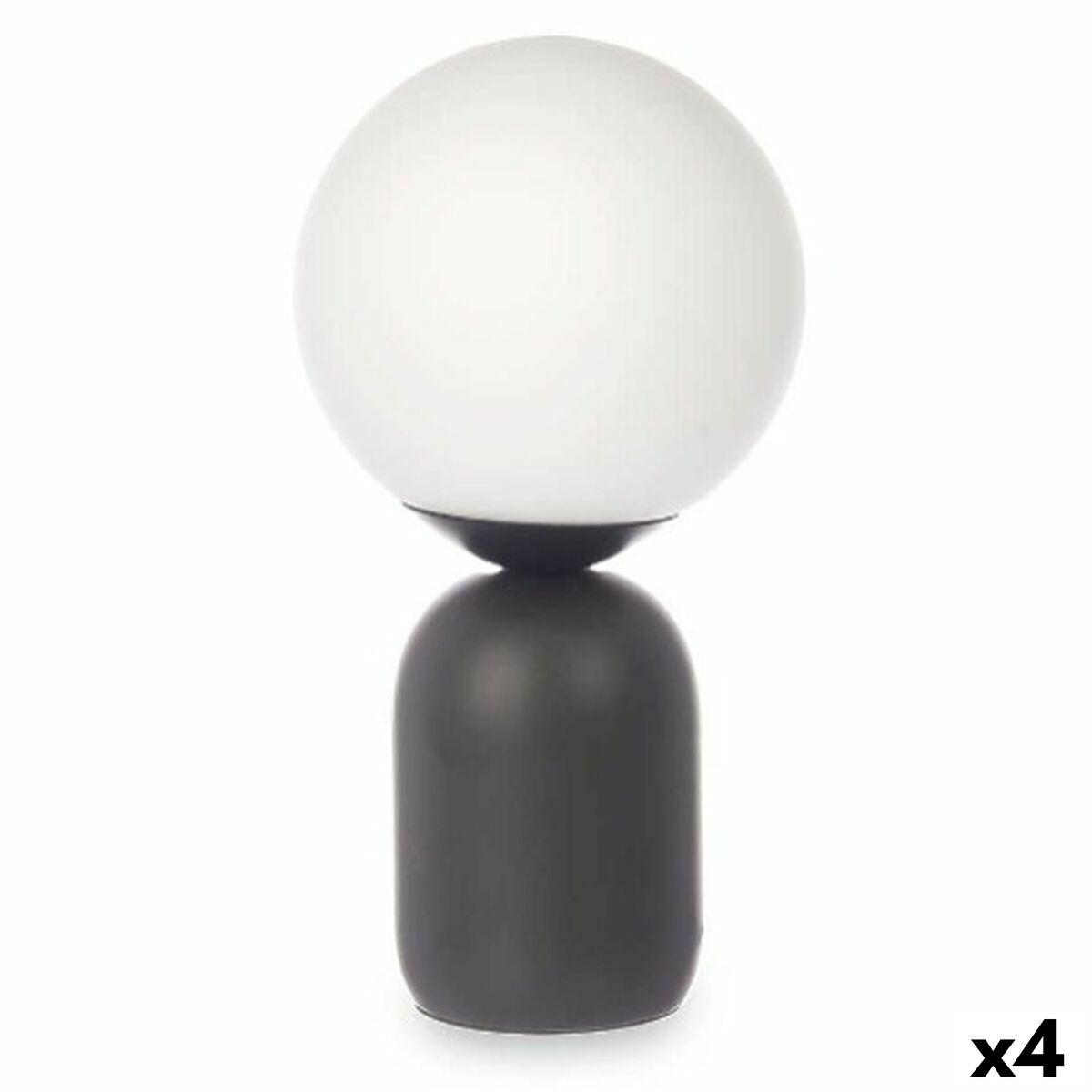 Table Lamp Ball 40 W White Black Ceramic 15 x 28.5 x 15 cm (4 Units)