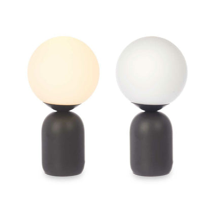 Table Lamp Ball 40 W White Black Ceramic 15 x 28.5 x 15 cm (4 Units)