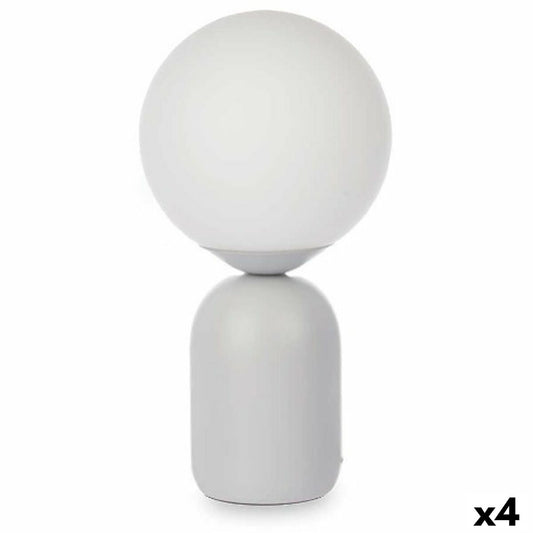 Table Lamp Ball 40 W White Grey Ceramic 15 x 28.5 x 15 cm (4 Units)