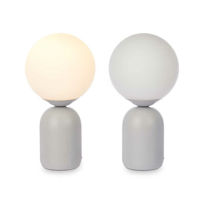 Table Lamp Ball 40 W White Grey Ceramic 15 x 28.5 x 15 cm (4 Units)