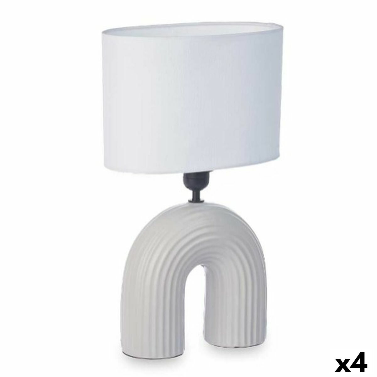 Puente Table Lamp 60 W Grey Ceramic 26 x 41 x 15.5 cm (4 Units)