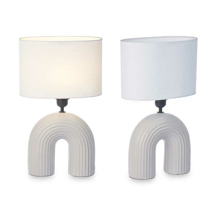 Puente Table Lamp 60 W Grey Ceramic 26 x 41 x 15.5 cm (4 Units)