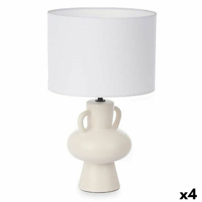 Table Lamp Vase 40 W White Ceramic 24 x 39.7 x 24 cm (4 Units)