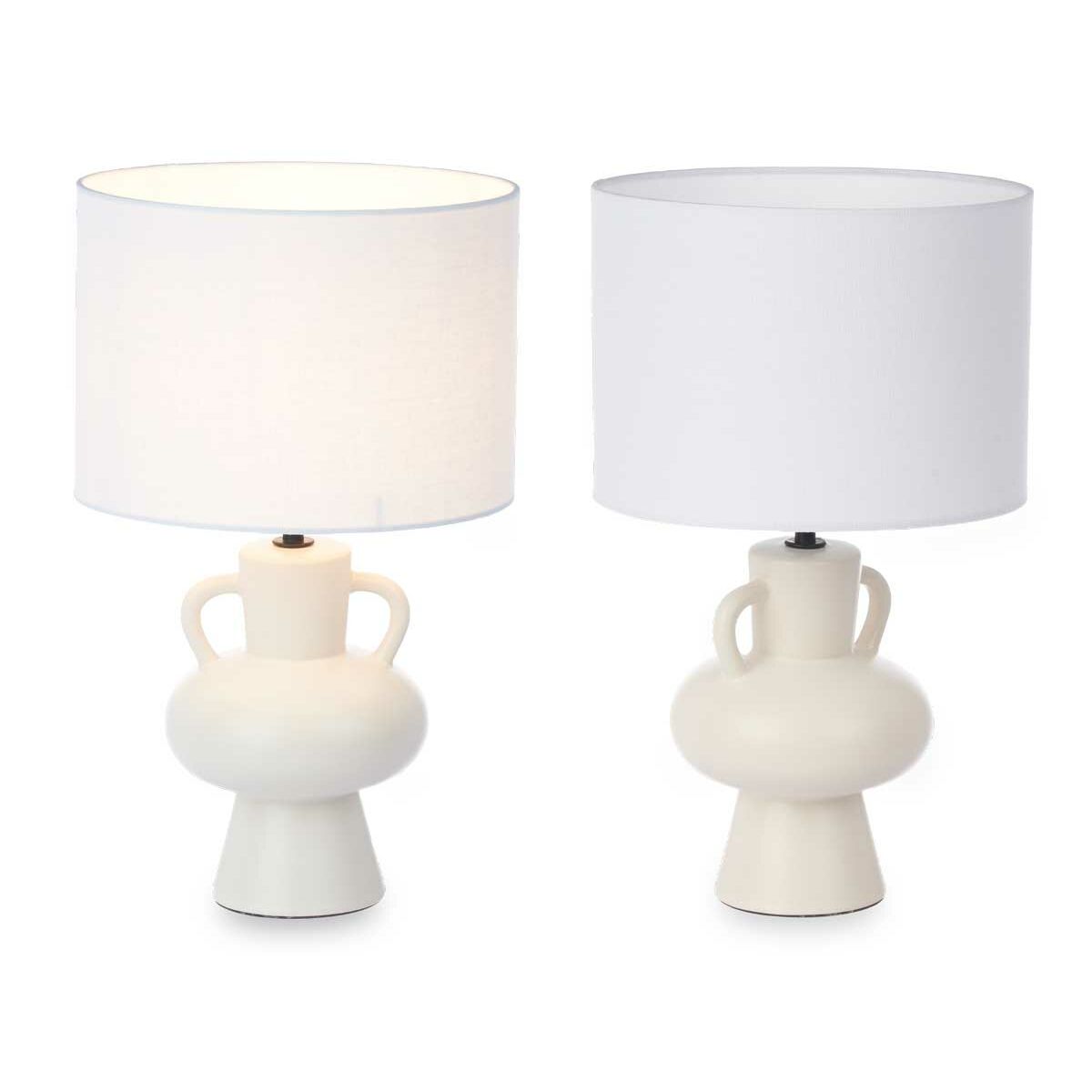 Table Lamp Vase 40 W White Ceramic 24 x 39.7 x 24 cm (4 Units)