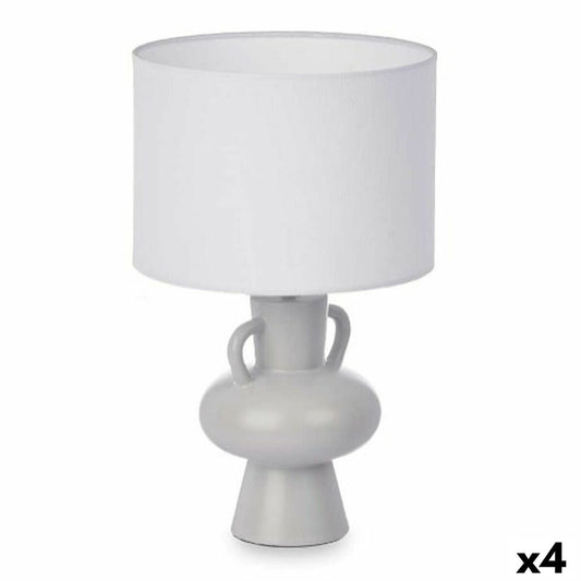 Table Lamp Vase 40 W Grey Ceramic 24 x 39.7 x 24 cm (4 Units)