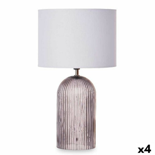 Striped Table Lamp 40 W Grey Crystal 25.5 x 43.5 x 25.5 cm (4 Units)