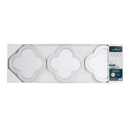 Set of Silver Flower Mirrors Polypropylene 78 x 26 x 2.5 cm (6 Units)