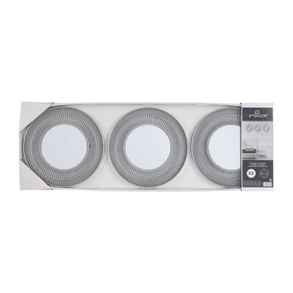 Set of Round Silver Polypropylene Mirrors 78 x 26 x 2.5 cm (6 Units)