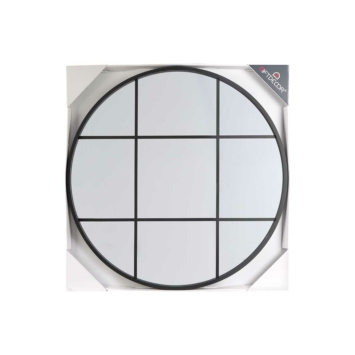 Wall Mirror Window Black Polystyrene 80 x 80 x 3 cm (3 Units)