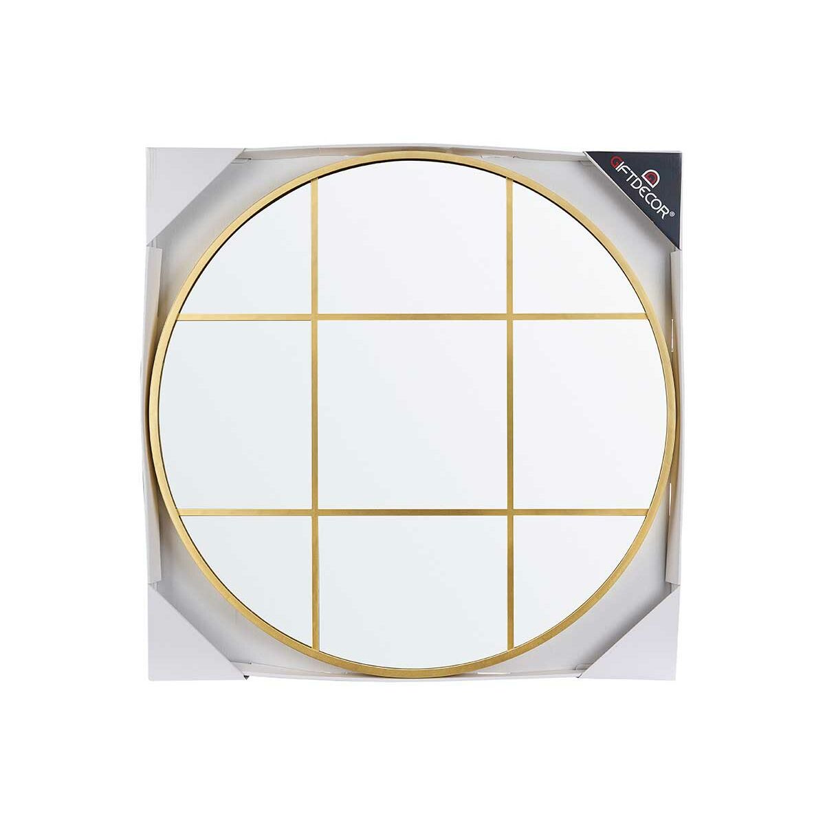 Wall Mirror Window Gold Polystyrene 80 x 80 x 3 cm (3 Units)