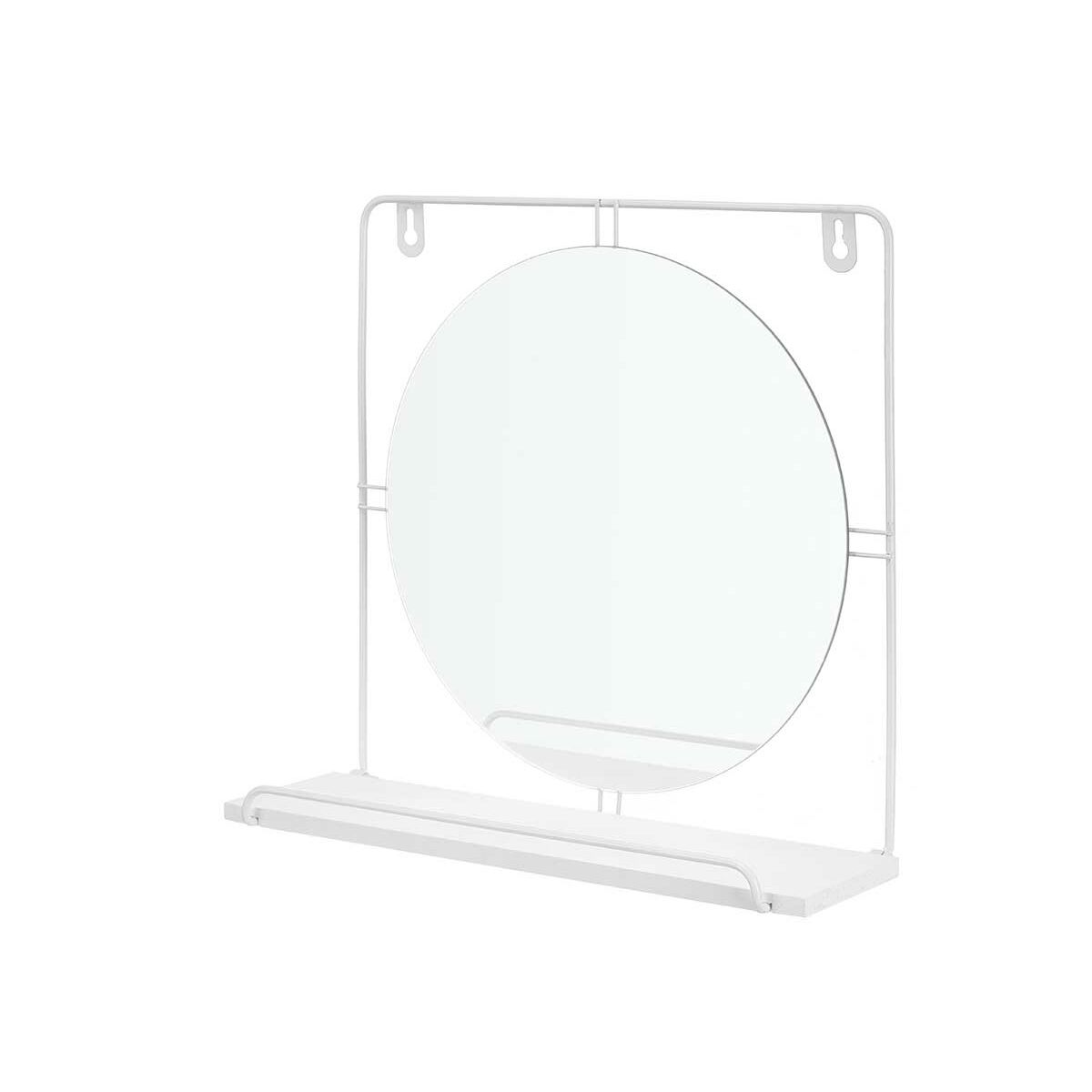 Wall Mirror White Metal Wood MDF 33.7 x 30 x 10 cm (4 Units)