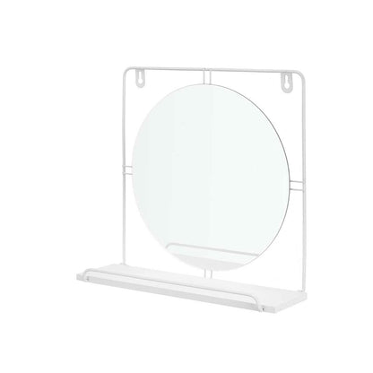 Wall Mirror White Metal Wood MDF 33.7 x 30 x 10 cm (4 Units)