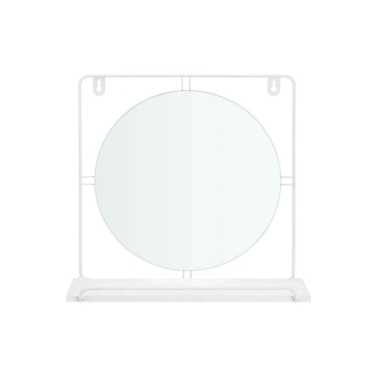 Wall Mirror White Metal Wood MDF 33.7 x 30 x 10 cm (4 Units)