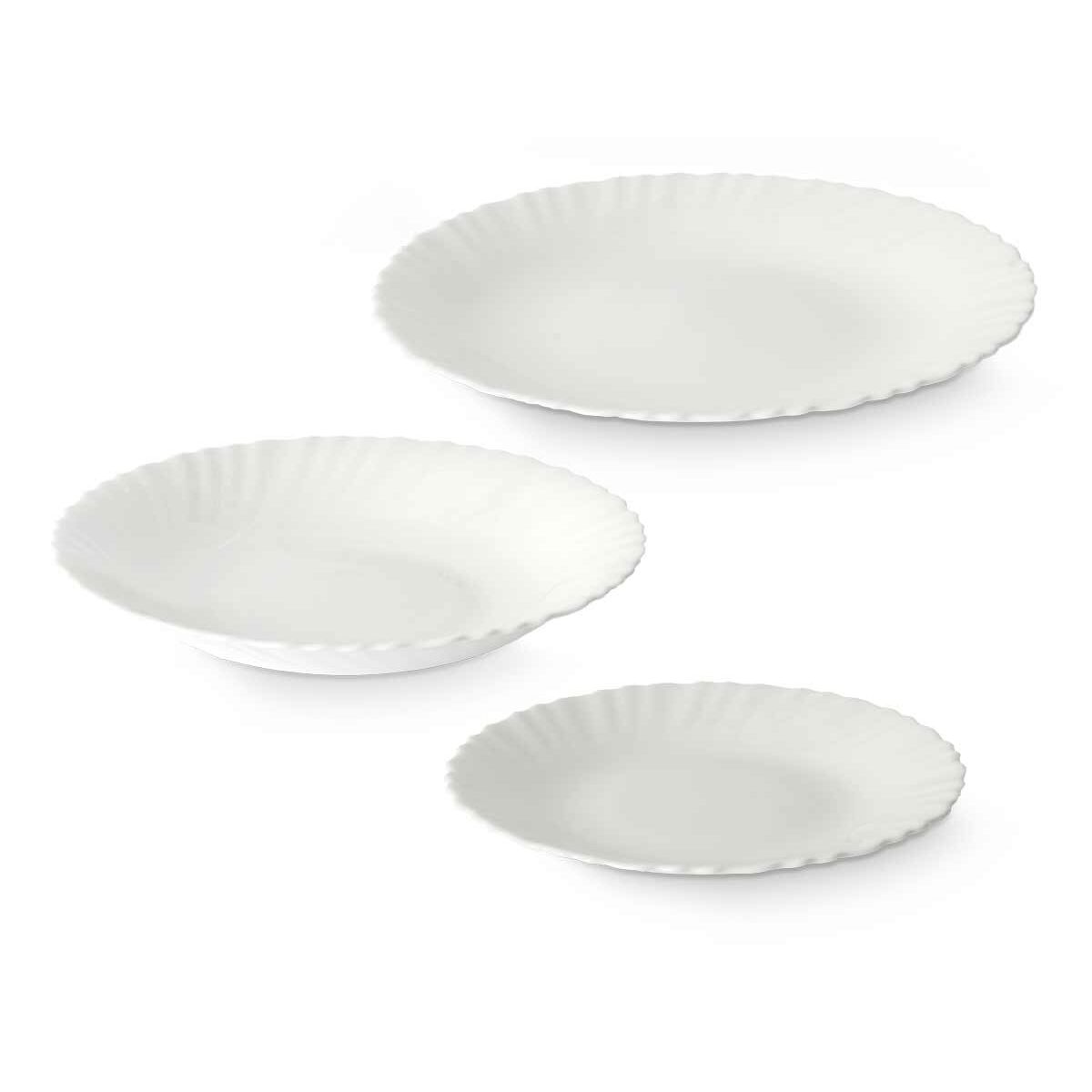 White Glass Dinnerware Set (2 Units) 18 Pieces