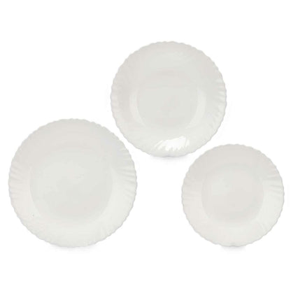 White Glass Dinnerware Set (2 Units) 18 Pieces