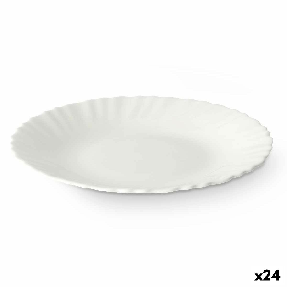 Plato de Postre Blanco Vidrio 19 x 2 x 19 cm (24 Unidades)