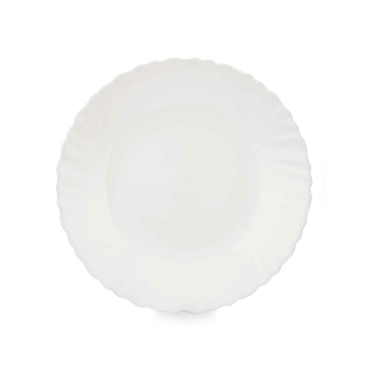 White Glass Dessert Plate 19 x 2 x 19 cm (24 Units)