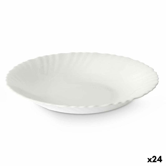 Plato Hondo Blanco Vidrio 21,5 x 3 x 21,5 cm (24 Unidades)