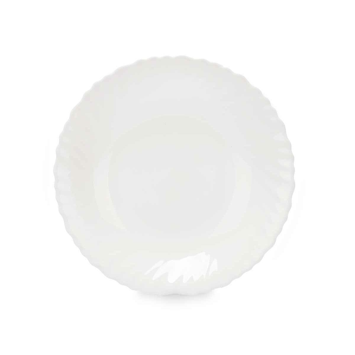 Plato Hondo Blanco Vidrio 21,5 x 3 x 21,5 cm (24 Unidades)