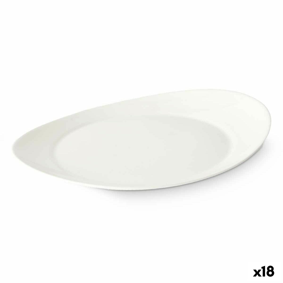 Plato Llano Blanco Vidrio 30,5 x 3 x 26 cm (18 Unidades)