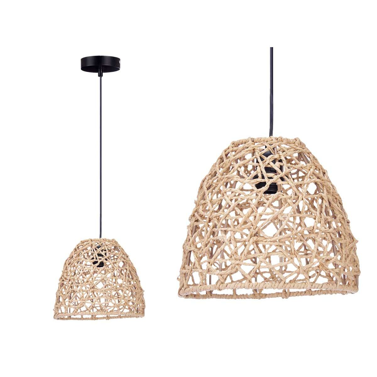 Natural Rattan Conical Ceiling Lamp 25 x 21 x 25 cm (2 Units)