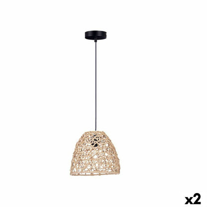 Natural Rattan Conical Ceiling Lamp 25 x 21 x 25 cm (2 Units)