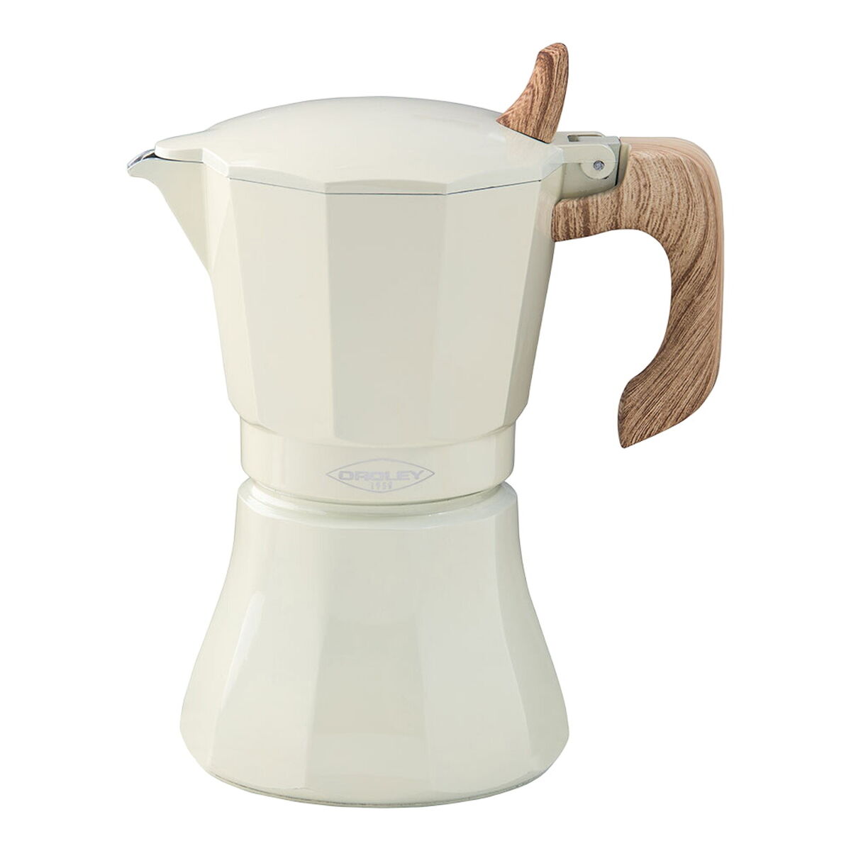 Oroley Petra Italian Coffee Maker 9 Cups Cream Aluminum