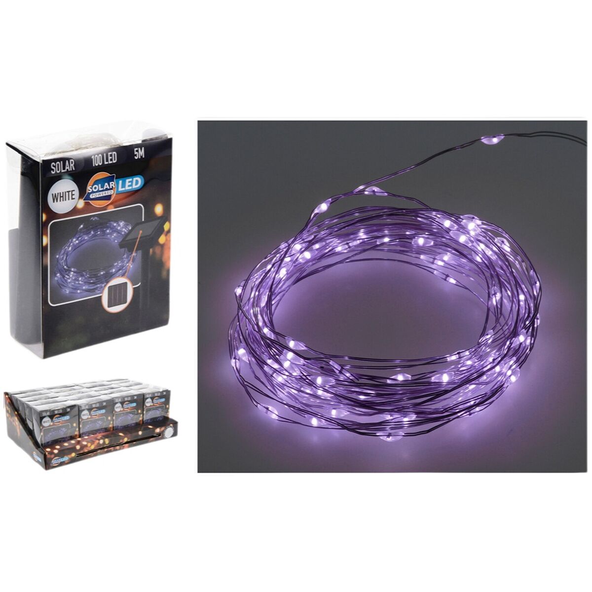 Guirnalda de Luces LED Lifetime Violeta 7 m 2 m Solar