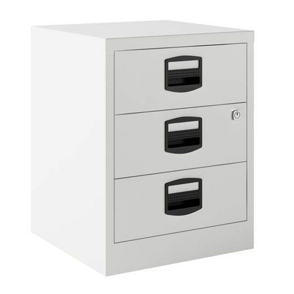 Bisley Filing Cabinet White A4 Steel 3 Drawers 40 x 51 x 40cm