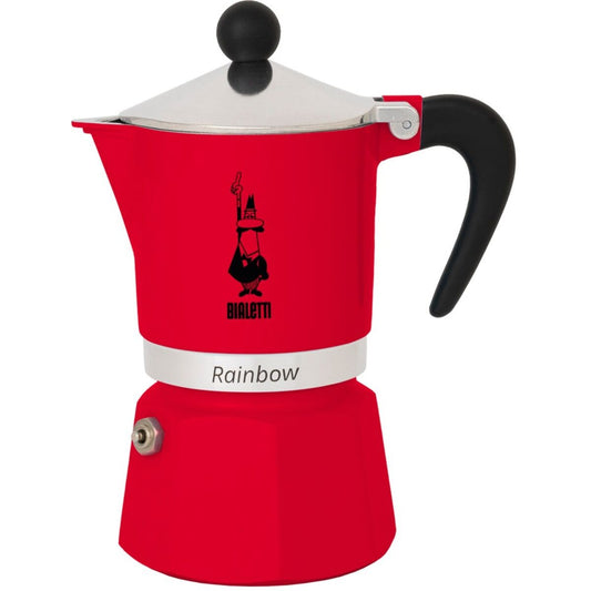 Bialetti Rainbow Italian Coffee Maker Red Metal Aluminum 60 ml