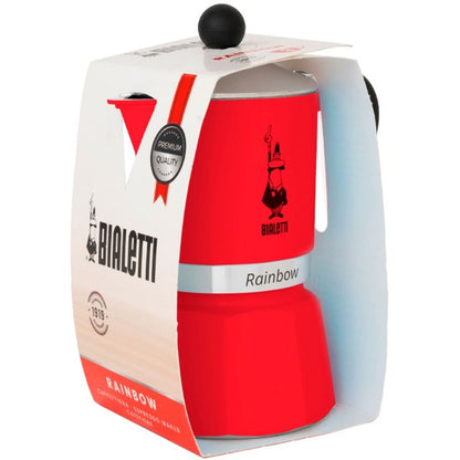 Cafetera Italiana Bialetti Rainbow Rojo Metal Aluminio 60 ml