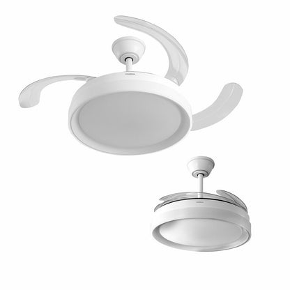 Ceiling Fan with LED Light and 4 Retractable Blades Blalefan InnovaGoods White 72 W Ø49.5-104 cm