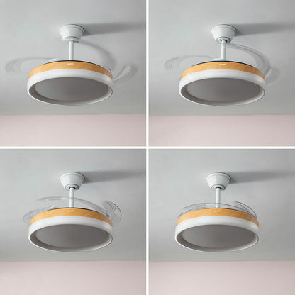 Ceiling Fan with LED Light and 4 Retractable Blades Blalefan InnovaGoods Wood 72 W Ø49.5-104 cm