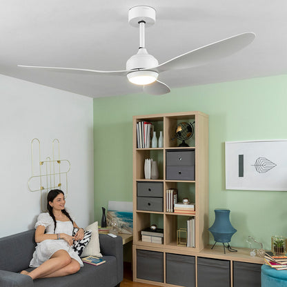 Ceiling Fan with LED Light and 3 ABS Blades Flaled InnovaGoods White 36 W 52" Ø132 cm