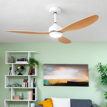 Ceiling Fan with LED Light and 3 ABS Blades Wuled InnovaGoods Wood 36 W 52" Ø132 cm