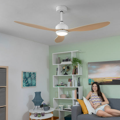 Ceiling Fan with LED Light and 3 ABS Blades Wuled InnovaGoods Wood 36 W 52" Ø132 cm