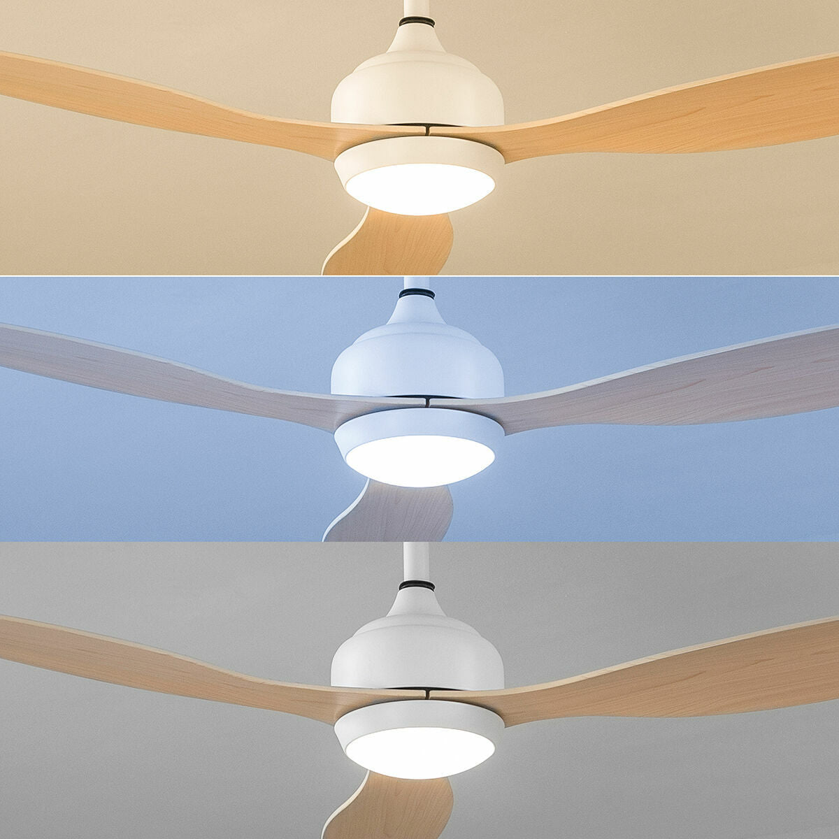 Ceiling Fan with LED Light and 3 ABS Blades Wuled InnovaGoods Wood 36 W 52" Ø132 cm