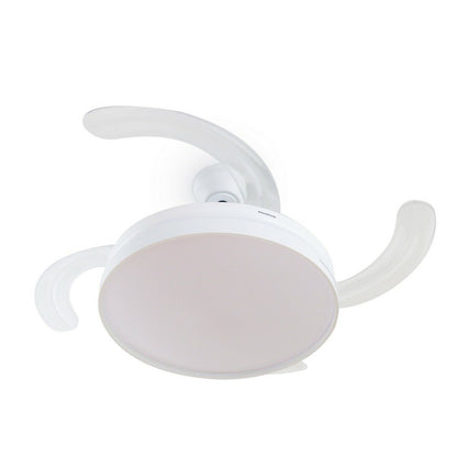 Ceiling Fan with LED, Speaker and 4 Retractable Blades Notefan InnovaGoods White 36 W Ø49.5-104 cm